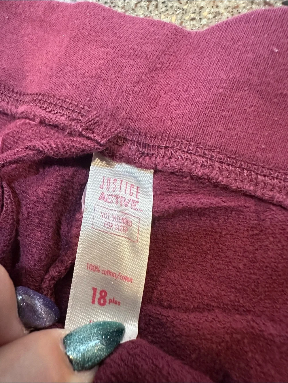 Justice Maroon and White Tie-Dye Sweatpants